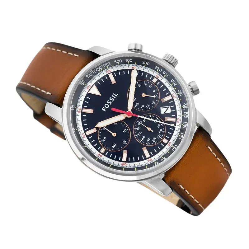 Fossil Goodwin Chronograph Light Brown Leather Men's Watch- FS5414